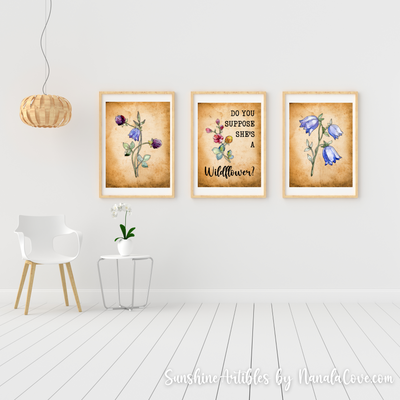 Vintage Wildflower Quotes Wall Art