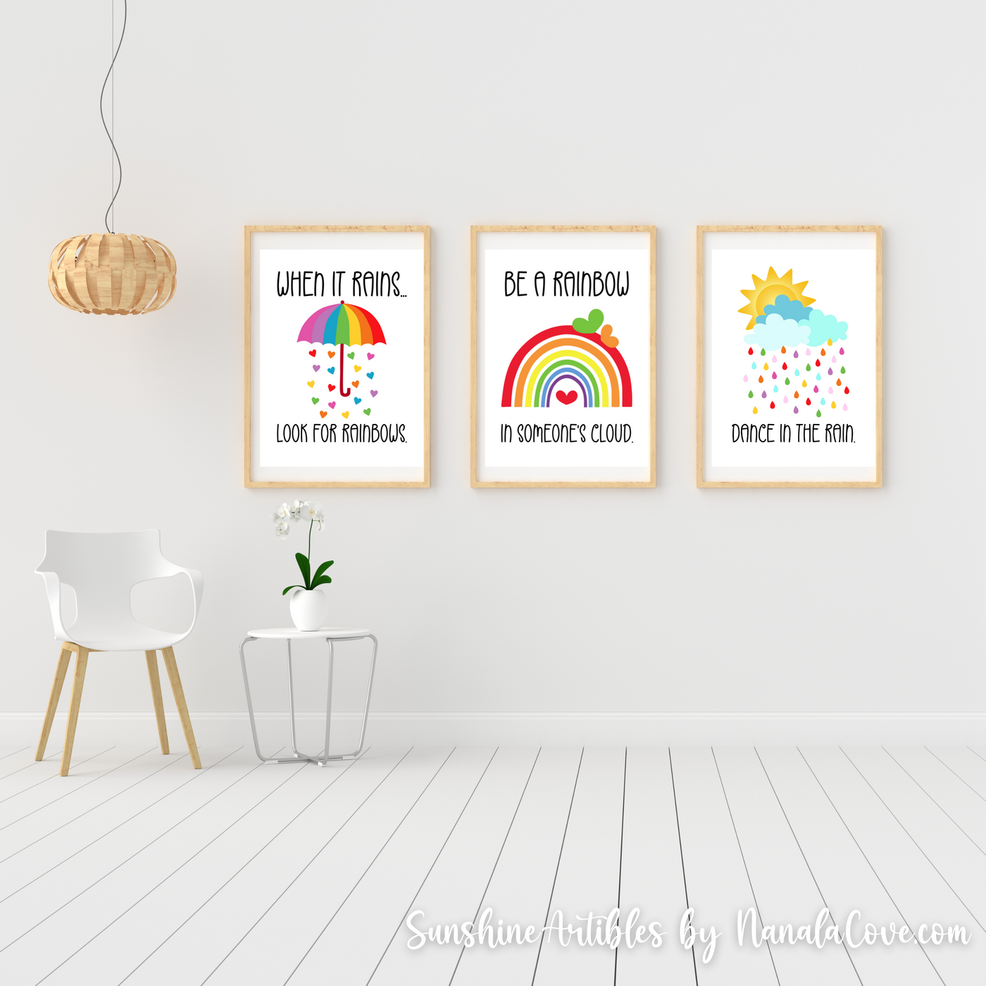 Minimalist Rainbow Quotes Wall Art