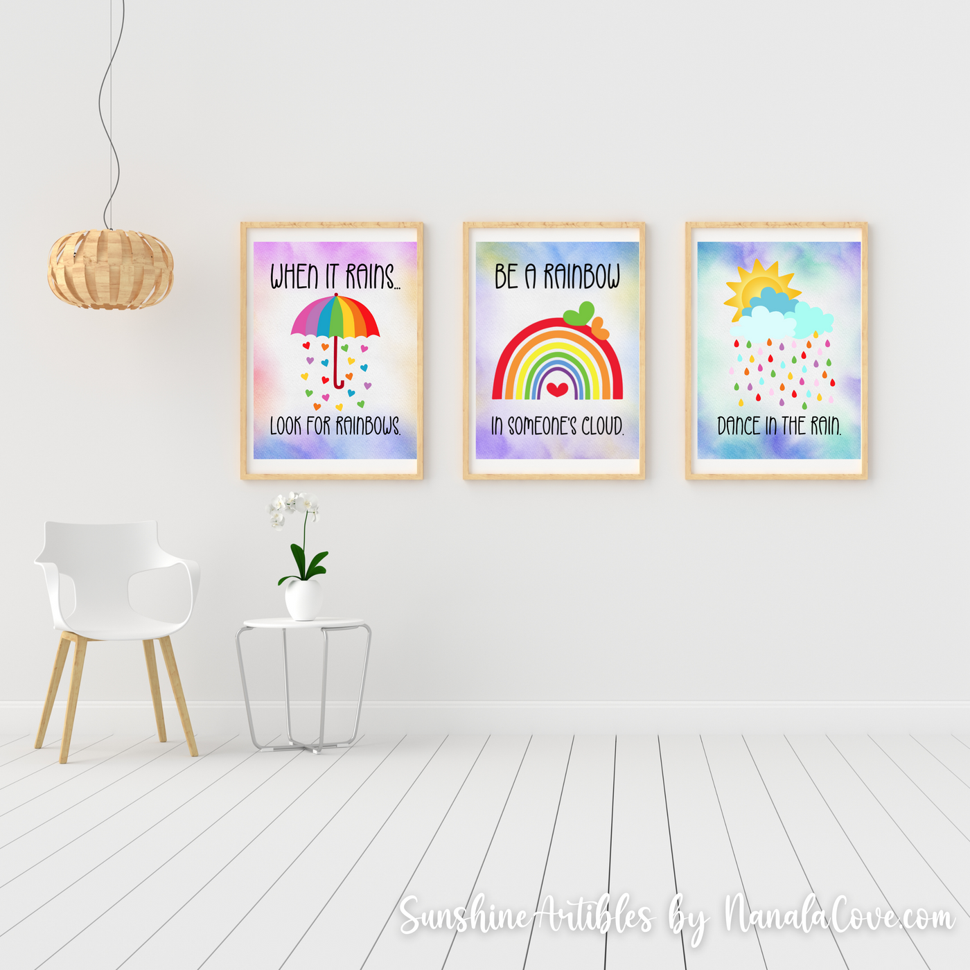 Tie Dye Rainbow Quotes Wall Art