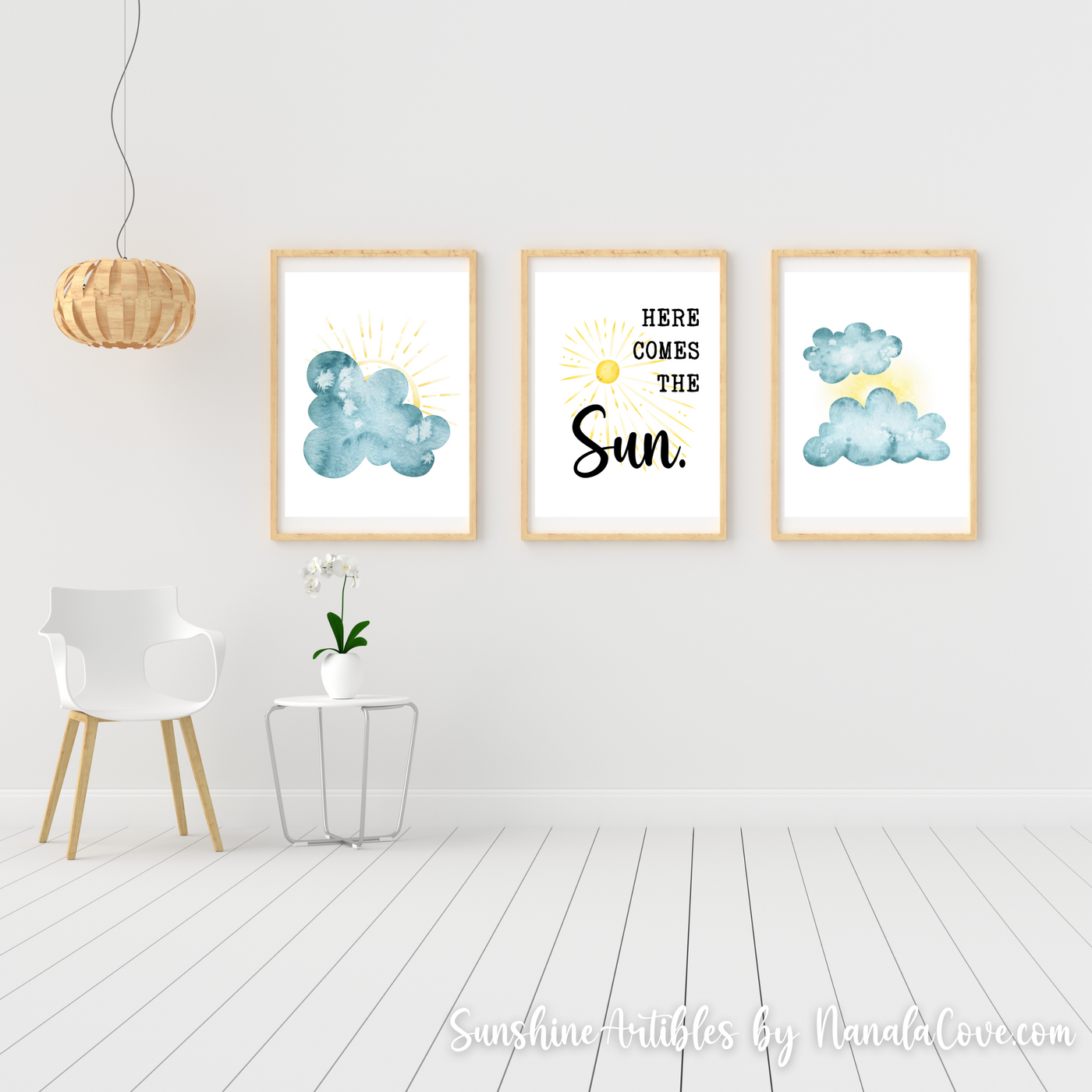 "Here Comes The Sun" Quotes Wall Art