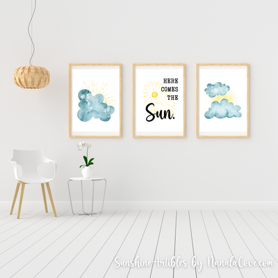 "Here Comes The Sun" Quotes Wall Art