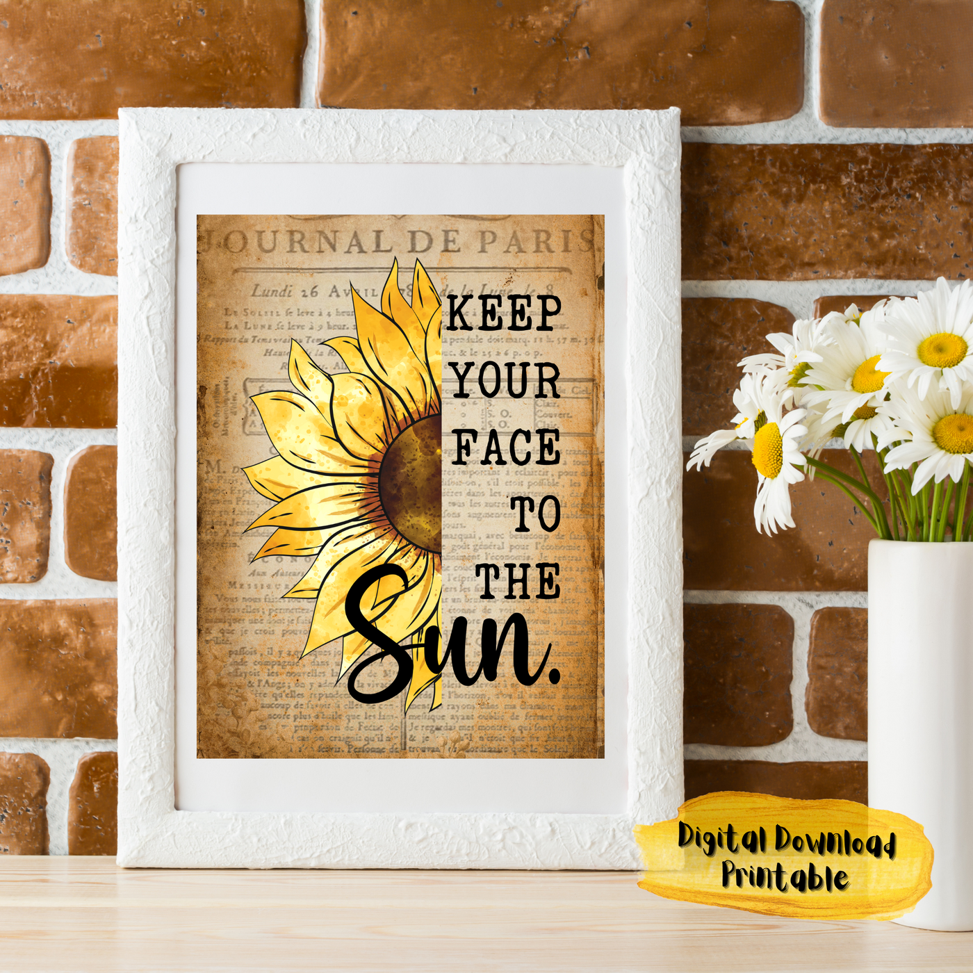 Vintage Sonnenblume Zitate Wandkunst