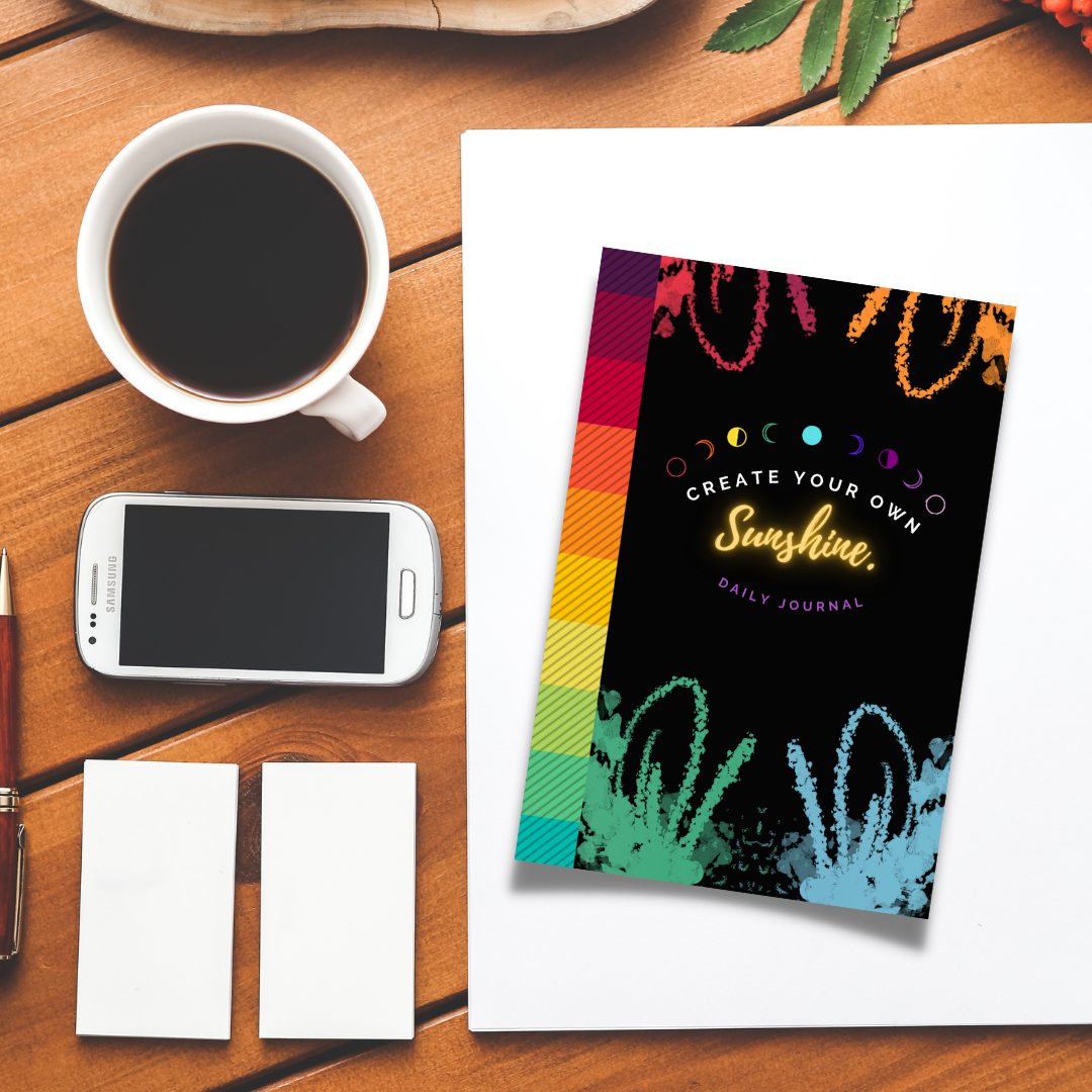 "Create Your Own Sunshine" 5-Minute Daily Journal, Mood Tracker & Planner