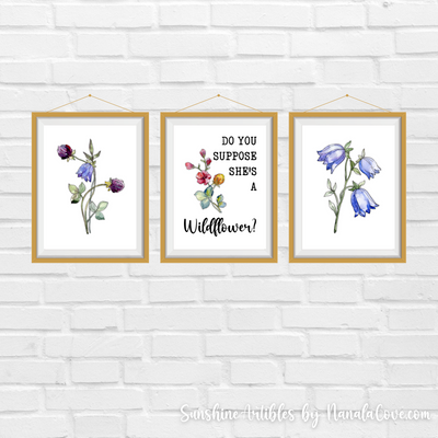 Minimalist Wildflower Quotes Wall Art