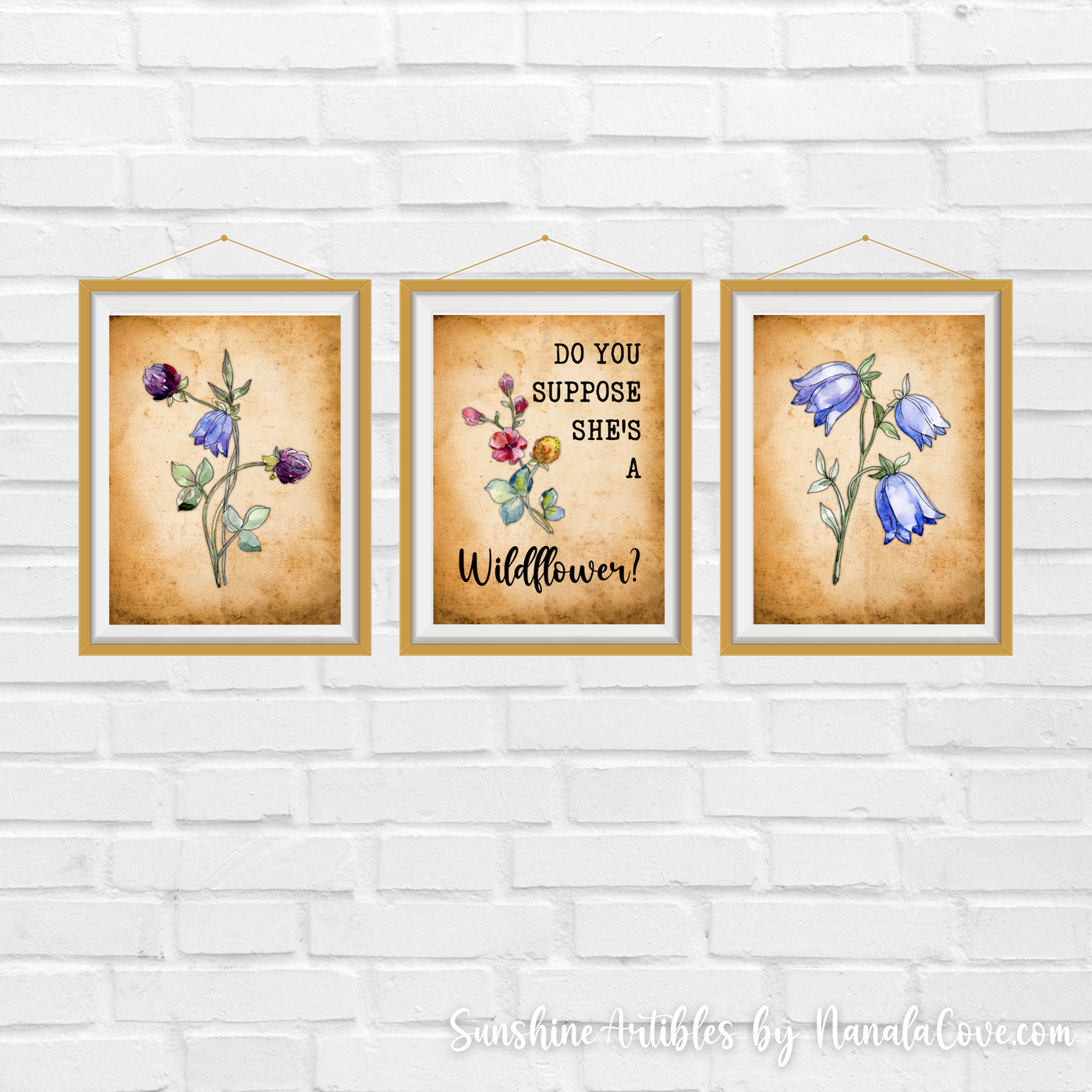 Vintage Wildflower Zitate Wandkunst