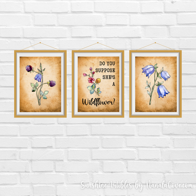 Vintage Wildflower Zitate Wandkunst