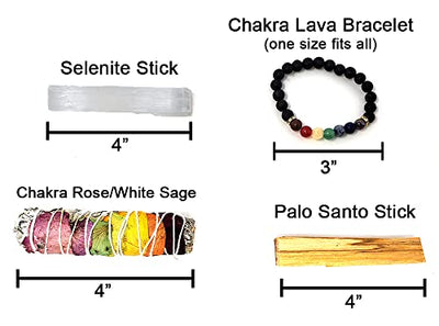 Chakra-Ausgleichsset – Räuchernder Weißer Salbei und Palo Santo-Sets von New Age Imports, Inc.® ~ Verwendung für Reinigung, Schutz, Duft, Meditation, Räucherrituale und -zeremonien zu Hause.