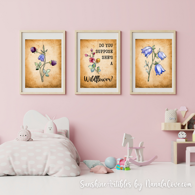 Vintage Wildflower Quotes Wall Art