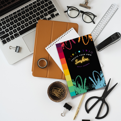 "Create Your Own Sunshine" 5-Minute Daily Journal, Mood Tracker & Planner