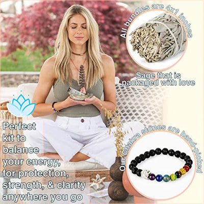 White Sage Smudging Kit Smudge Stick Gift Set (Beginner's Kit)