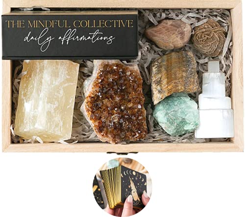 Authentic Healing Crystals Gift Set (Includes Daily Affirmation Cards!)