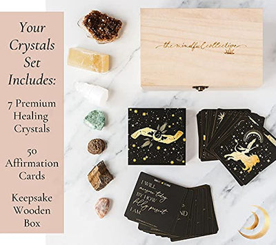 Authentic Healing Crystals Gift Set (Includes Daily Affirmation Cards!)