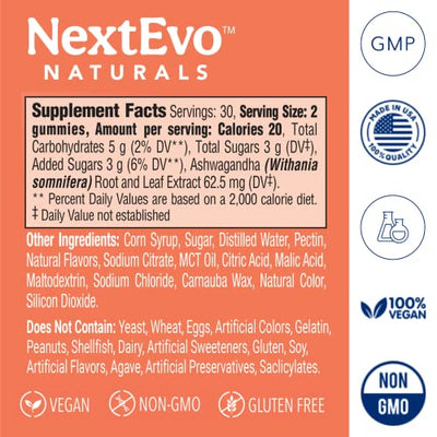 NextEvo Naturals Ashwagandha Stress Relief Gummies