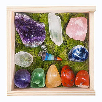 Heilende Chakras Kristall und Stein Premium-Geschenkset (11 Stück)