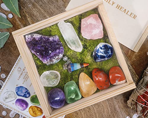 Heilende Chakras Kristall und Stein Premium-Geschenkset (11 Stück)