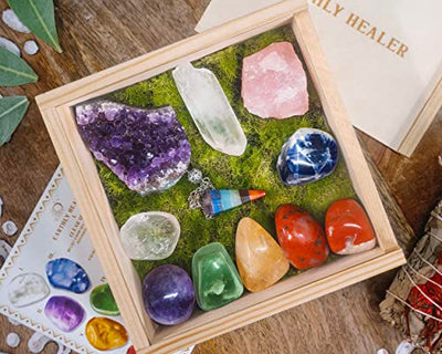 Heilende Chakras Kristall und Stein Premium-Geschenkset (11 Stück)