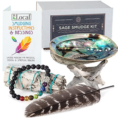 White Sage Smudging Kit Smudge Stick Gift Set (Beginner's Kit)