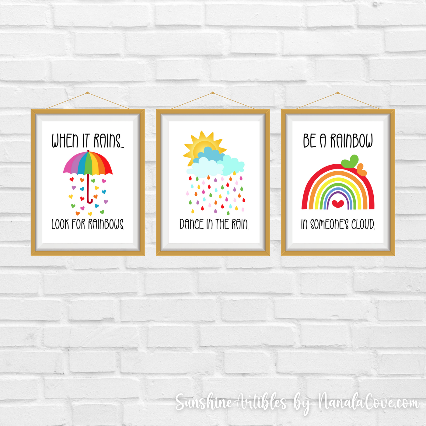 Minimalist Rainbow Quotes Wall Art