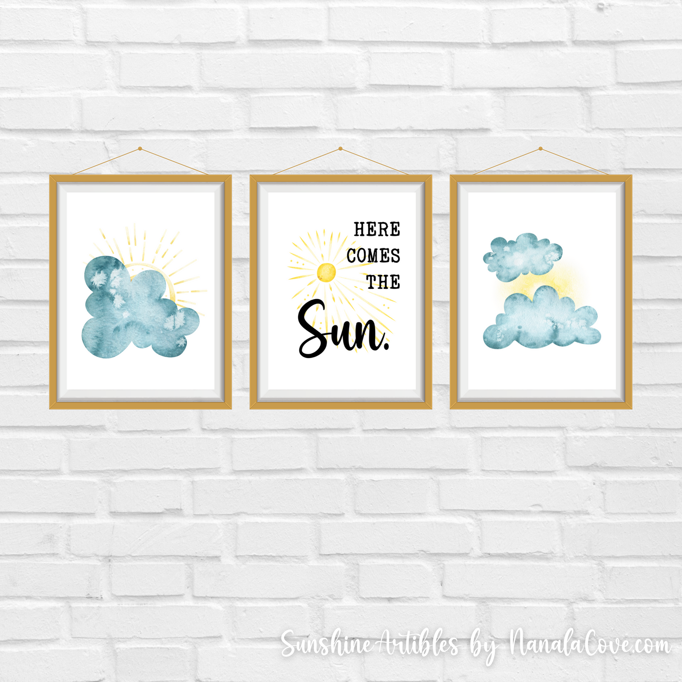 "Here Comes The Sun" Quotes Wall Art