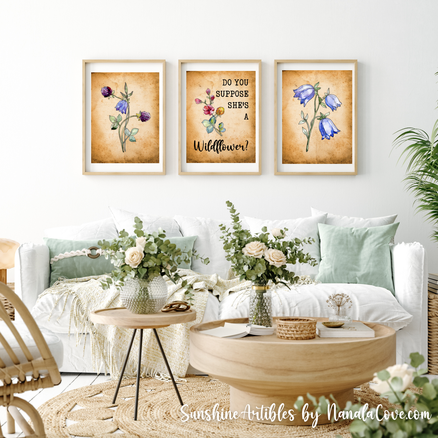 Vintage Wildflower Quotes Wall Art