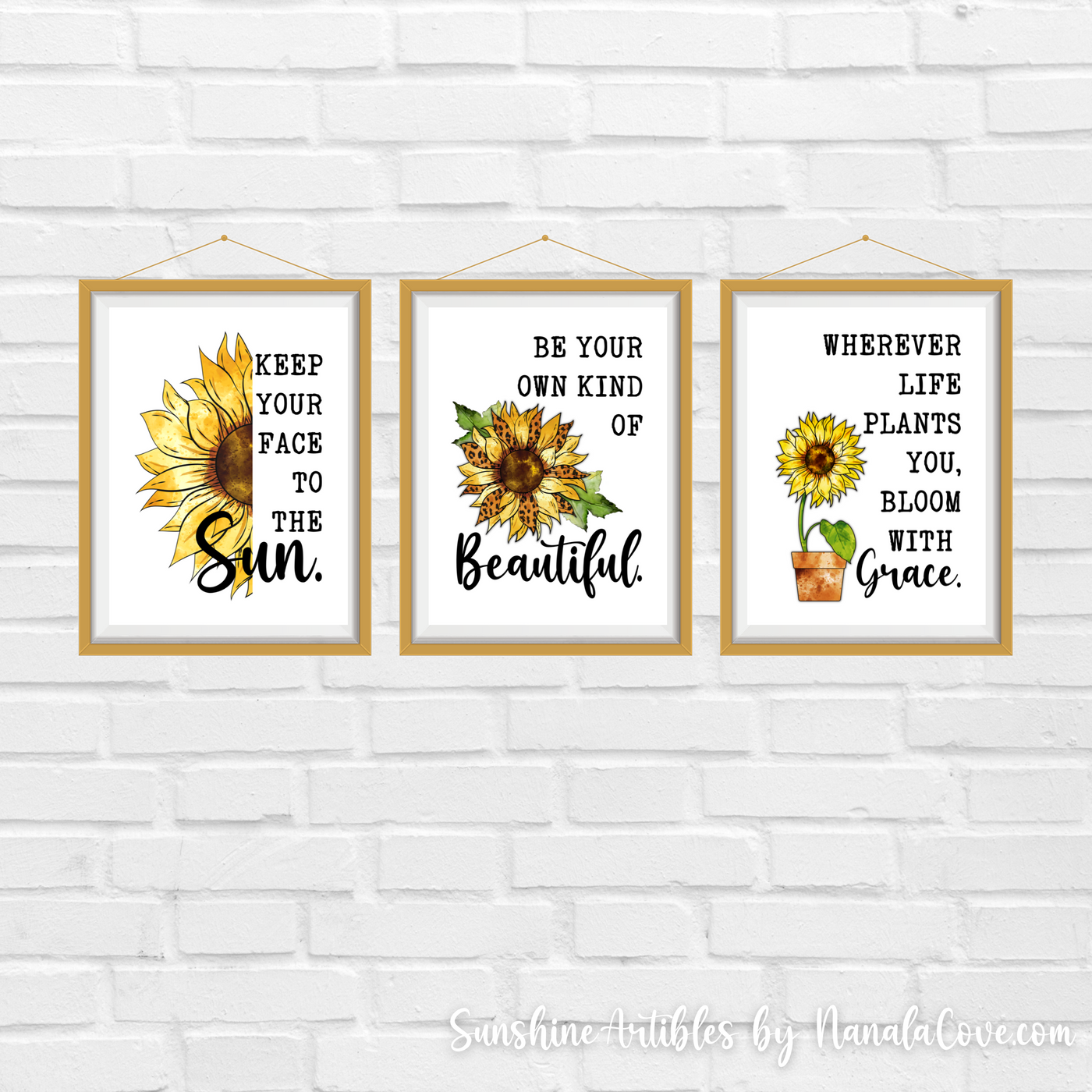 Minimalist Sunflower Quotes Wall Art