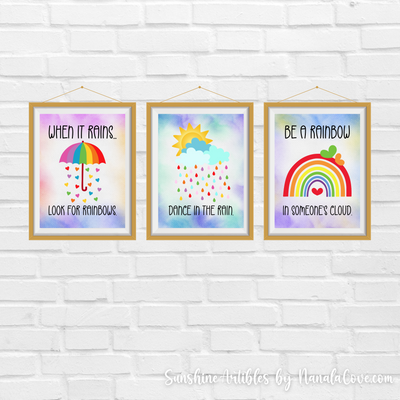 Tie Dye Rainbow Quotes Wall Art