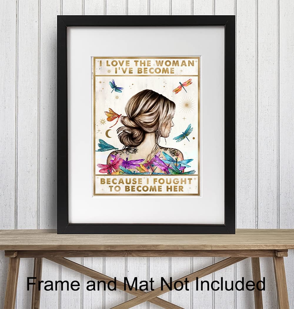 "Ich liebe die Frau, die ich geworden bin" Boho Wall Art Decor