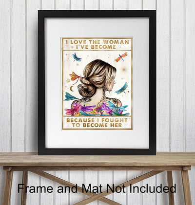 "I love the woman I've become" Boho Wall Art Decor