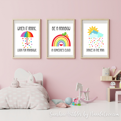 Minimalist Rainbow Quotes Wall Art