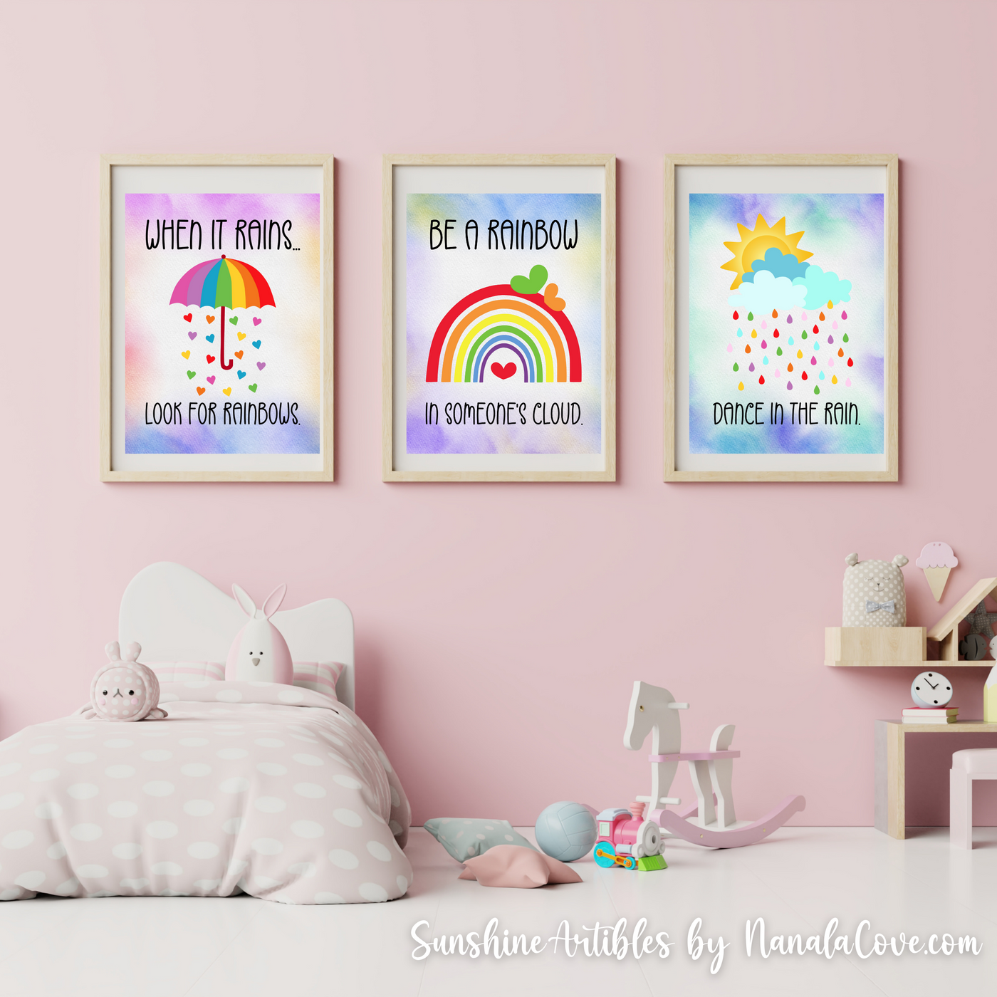 Tie Dye Rainbow Quotes Wall Art