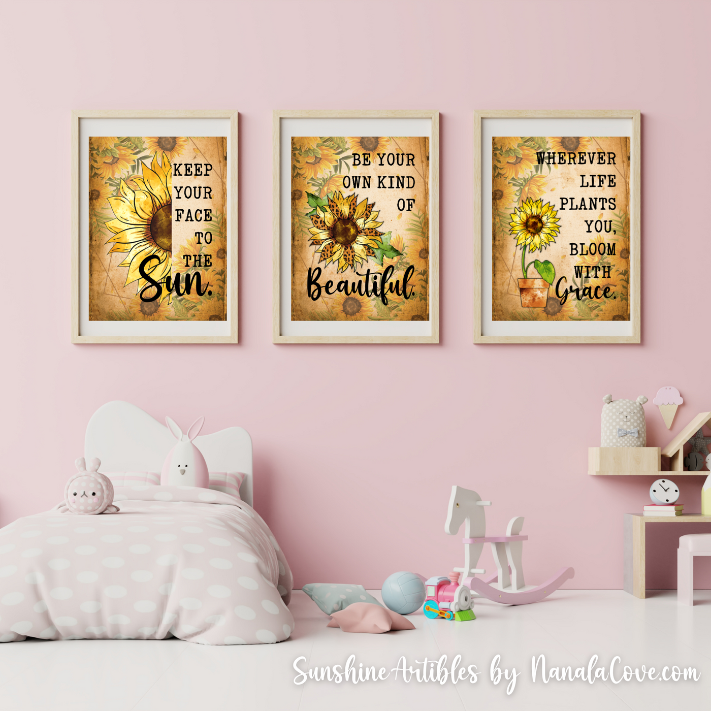 Boho Sunflower Quotes Wall Art