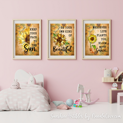 Boho Sonnenblume Zitate Wandkunst