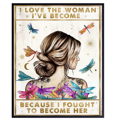 "Ich liebe die Frau, die ich geworden bin" Boho Wall Art Decor