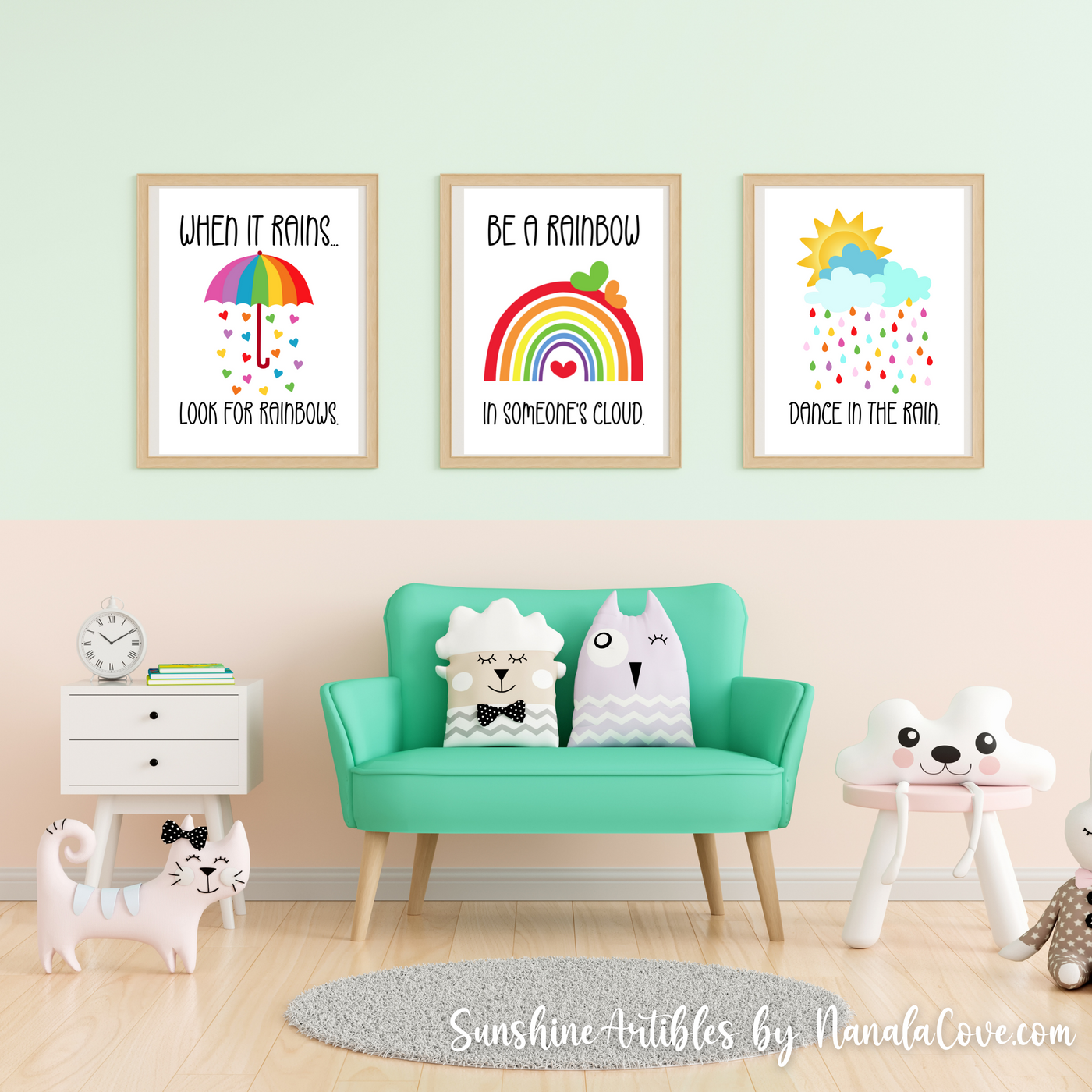 Minimalist Rainbow Quotes Wall Art