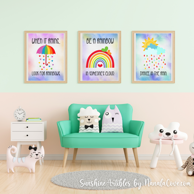 Tie Dye Rainbow Quotes Wall Art