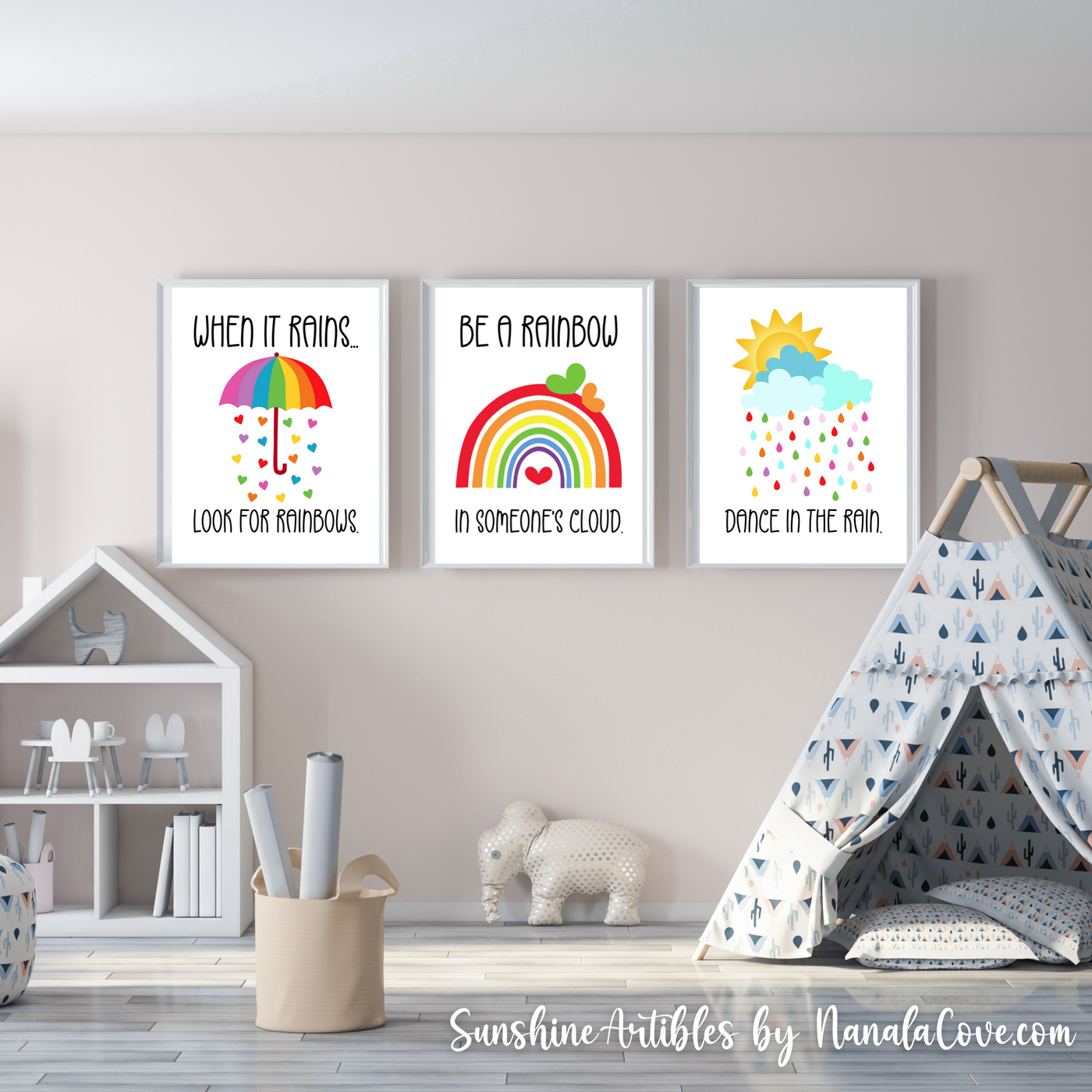 Minimalist Rainbow Quotes Wall Art