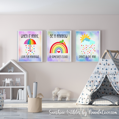 Tie Dye Rainbow Quotes Wall Art