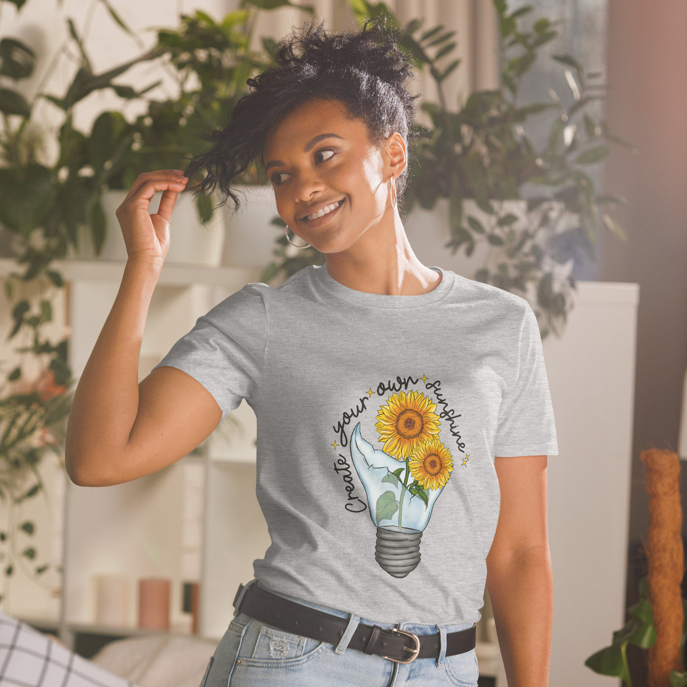 "Create Your Own Sunshine" Broken Bulb Art T-Shirt