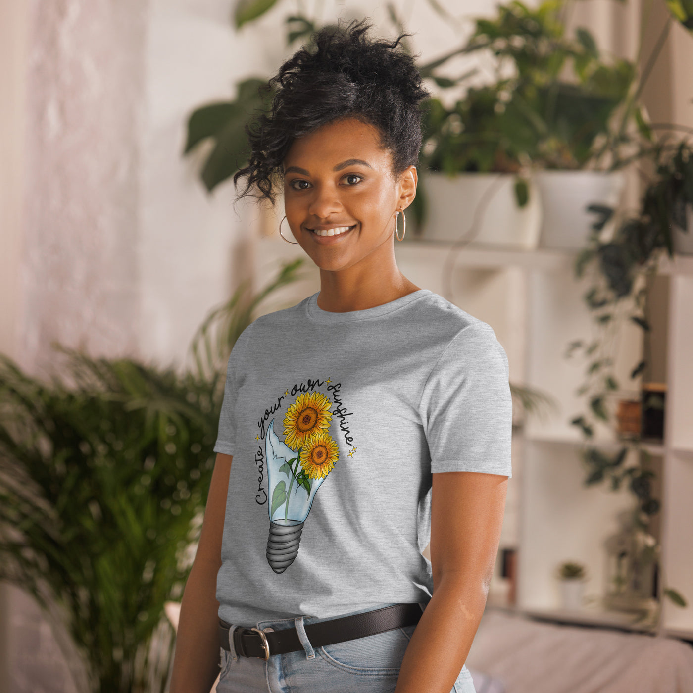 "Create Your Own Sunshine" Broken Bulb Art T-Shirt