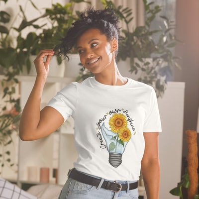 "Create Your Own Sunshine" Broken Bulb Art T-Shirt