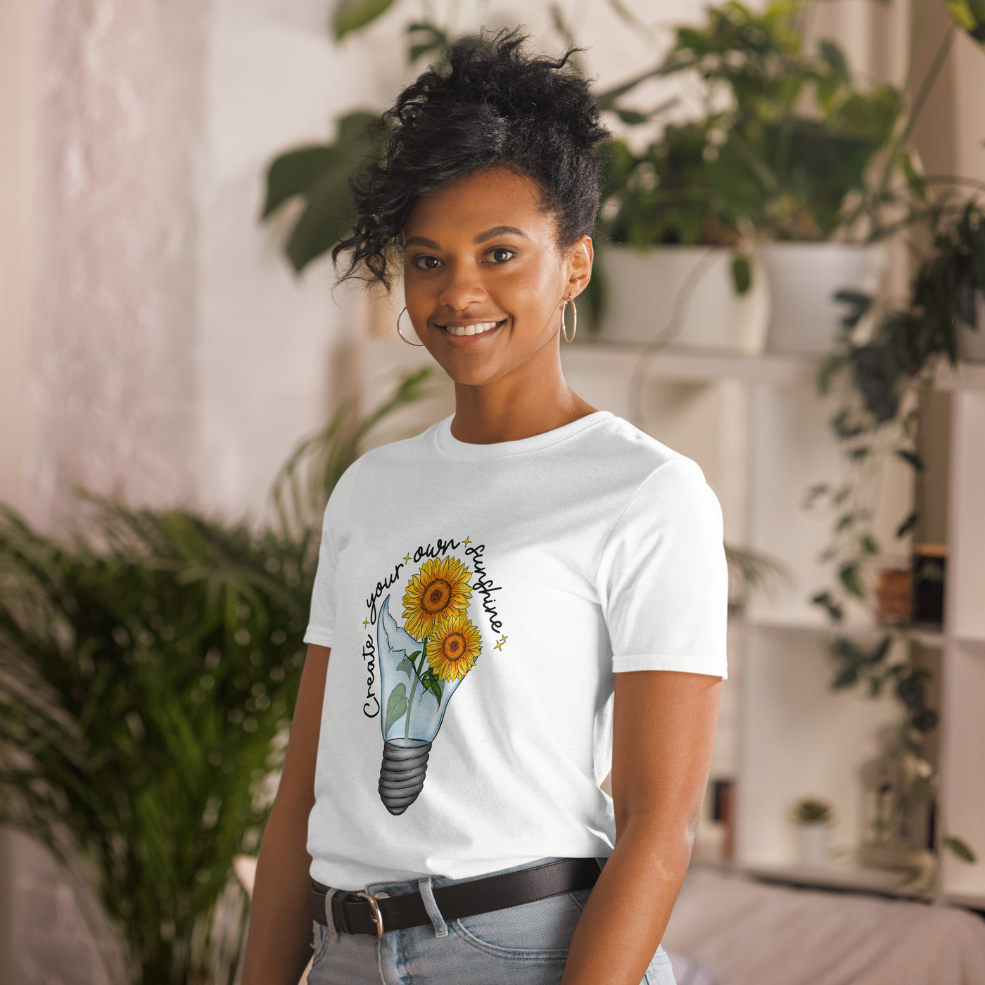 "Create Your Own Sunshine" Broken Bulb Art T-Shirt