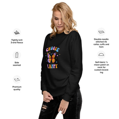 "Choose Happy Butterfly" Premium Sweatshirt