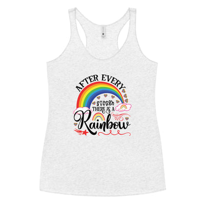 „Nach jedem Regenbogen ist ein Sturm“ Racerback Tank für Frauen