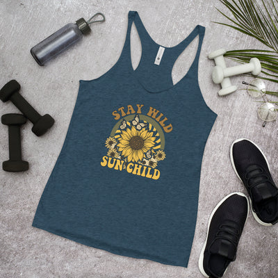 "Stay Wild Sun Child" Racerback-Tank für Frauen