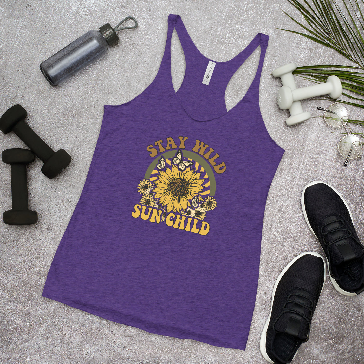 "Stay Wild Sun Child" Racerback-Tank für Frauen