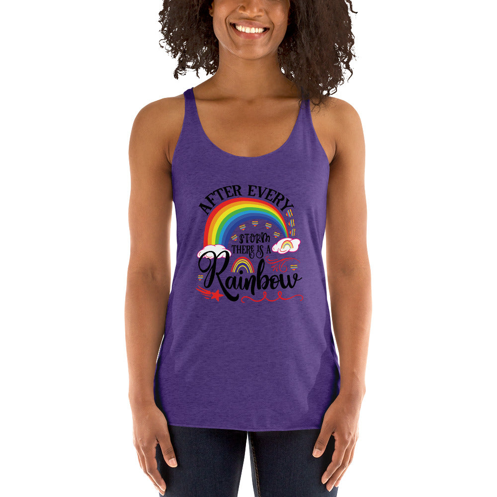 "After Every Rainbow Is A Storm" Women's Racerback Tank