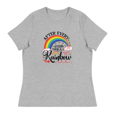 "Nach jedem Sturm ist ein Regenbogen" Frauen-T-Shirt mit V-Ausschnitt