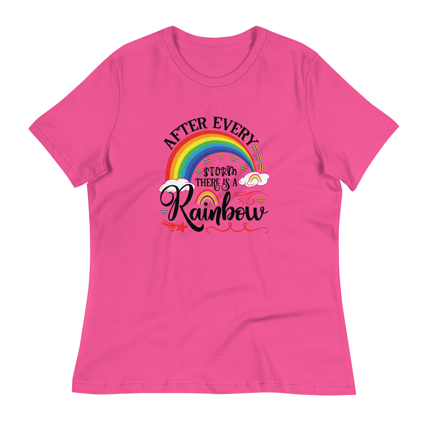 "Nach jedem Sturm ist ein Regenbogen" Frauen-T-Shirt mit V-Ausschnitt