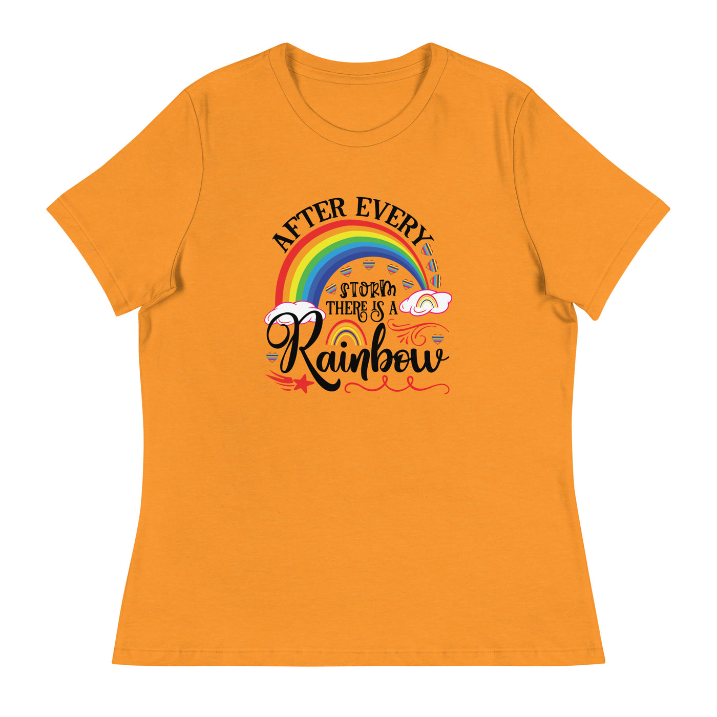 "Nach jedem Sturm ist ein Regenbogen" Frauen-T-Shirt mit V-Ausschnitt