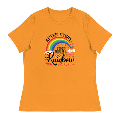 "Nach jedem Sturm ist ein Regenbogen" Frauen-T-Shirt mit V-Ausschnitt